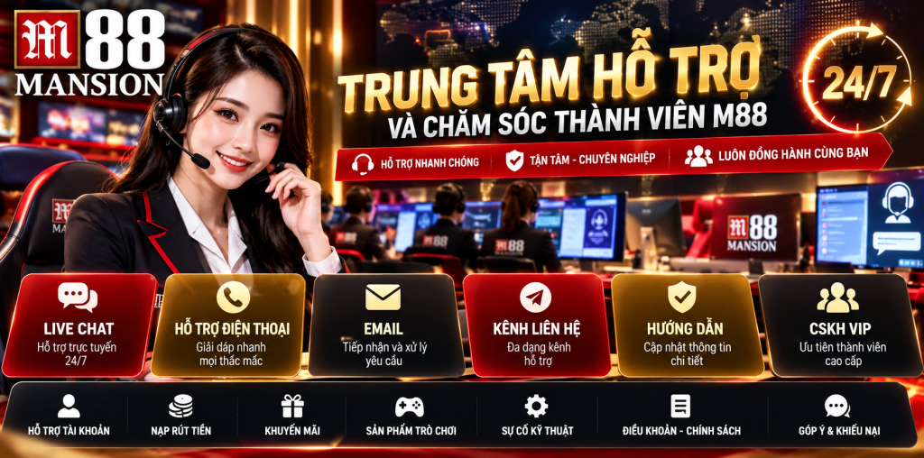 Trung tâm hỗ trợ và chăm sóc thành viên M88