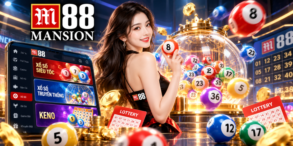 Giao diện sảnh xổ số M88